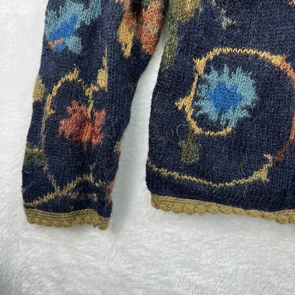 Invisible World Sz XL Alpaca V-Neck Button Cardigan Sweater Juneau Alaska Womens - Picture 4 of 11